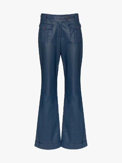 Shop Sies Marjan Nola Belted Flared Trousers In Blue