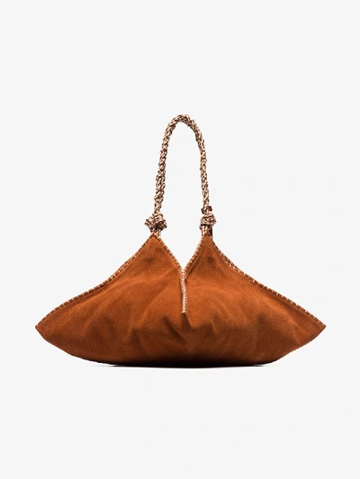 Shop Ulla Johnson Brown Behati Origami Shoulder Bag