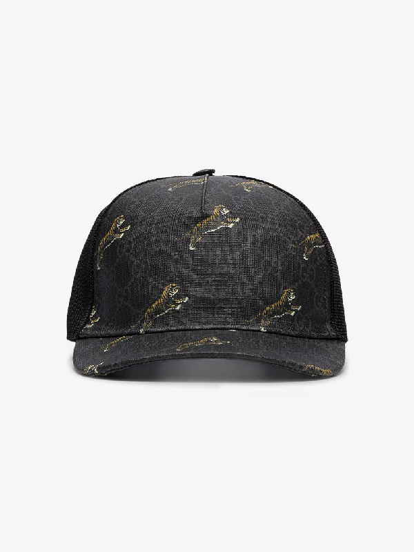 gucci tiger cap black