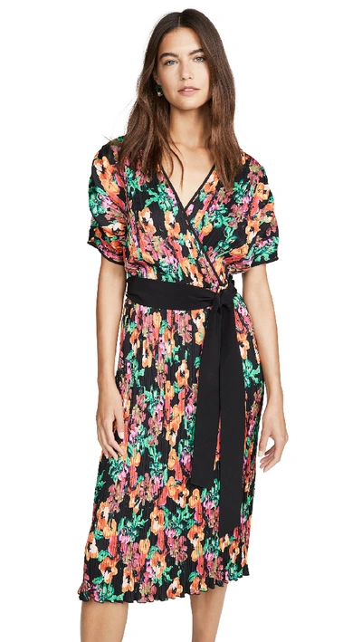 Shop Diane Von Furstenberg Autumn Dress In Watercolor Floral Black