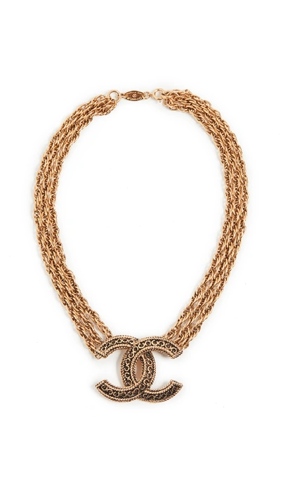 Shop Chanel Gold Chain Cc Necklace