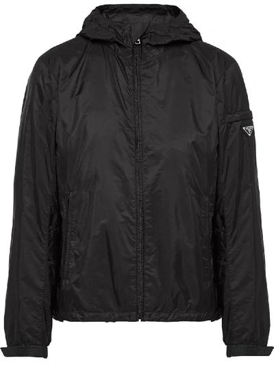 Shop Prada Technical Rain Jacket In Black
