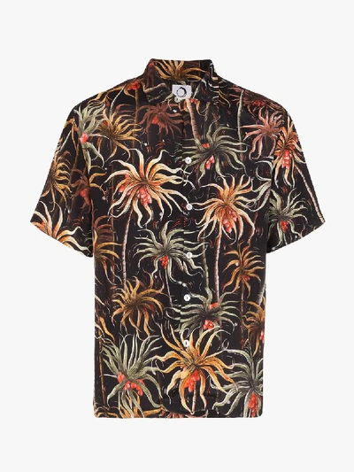 Shop Endless Joy Palm Print Shirt In Black