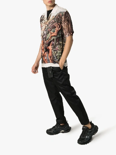Shop Endless Joy Multicoloured Graphic Print Shirt In Brown