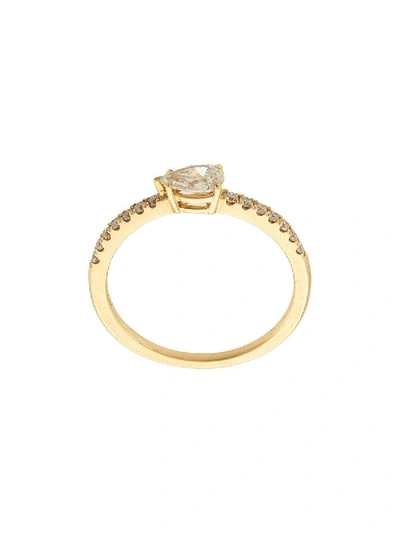 Shop Anita Ko 18kt Yellow Gold Pear Diamond Pave Ring