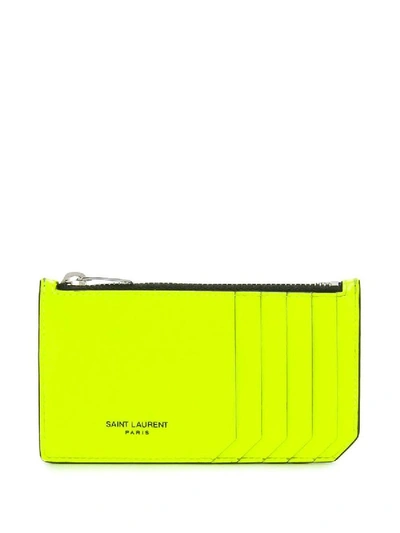 Shop Saint Laurent Logo Print Card Holder