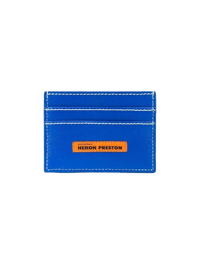 Shop Heron Preston Flat Squared Cardholder Blue