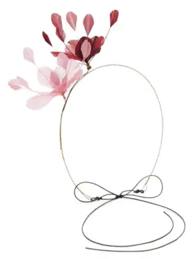 Shop Valentino Feather Hairband In Pink