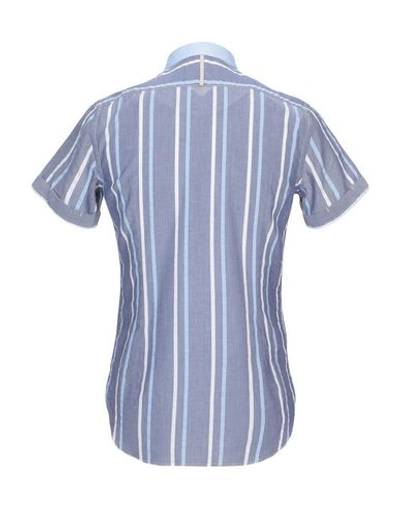 Shop Dnl Striped Shirt In Dark Blue