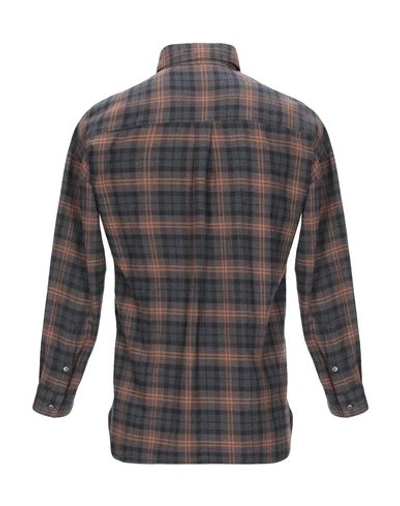 Shop Finamore 1925 Checked Shirt In Brown