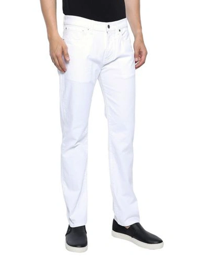 Shop Dunhill Man Jeans White Size 34 Cotton, Elastane