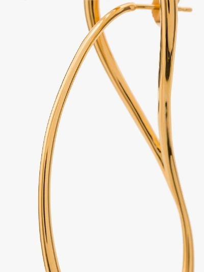 Shop Charlotte Chesnais 18k Yellow Gold Vermeil Needle Hoop Earrings