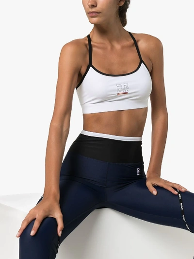 Shop P.e Nation Training Day Logo Print Sports Bra In White