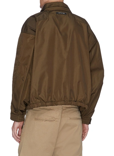 Shop Fear Of God Panelled Half-zip Track Jacket In Olive Green