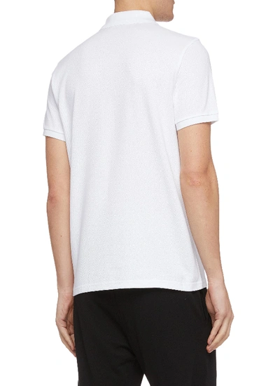 Shop Moncler Logo Print Polo Shirt In White