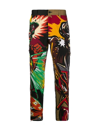 Shop Dolce & Gabbana Superhero King Print Trousers In Black