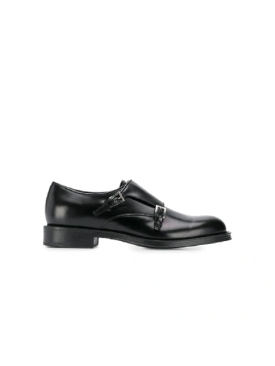 Shop Prada Double-buckle Monk Shoes In Black