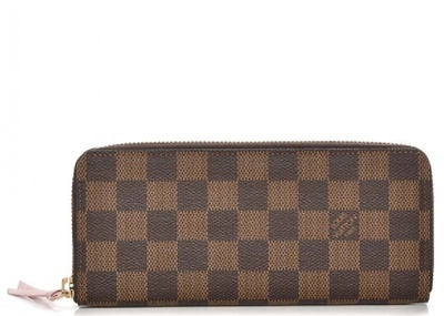Pre-owned Louis Vuitton  Wallet Clemence Damier Ebene