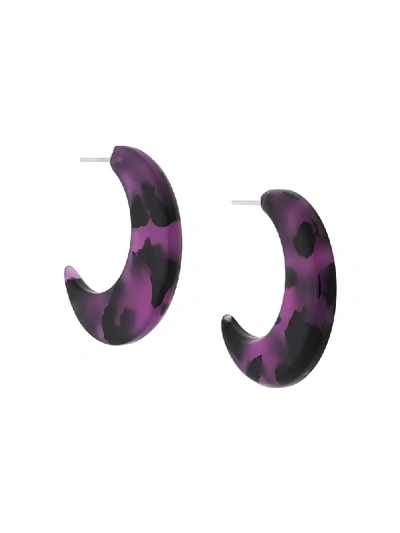 Shop Marine Serre Moon Hoop Earrings - Purple