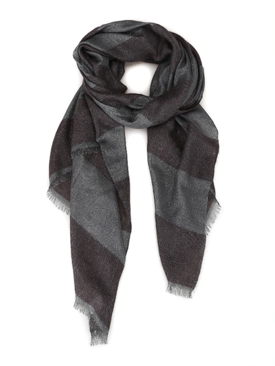 Shop Brunello Cucinelli Soft And Warm Cashmere Blend Scarf In Dark Grey