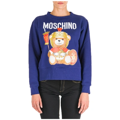 Shop Moschino Women's Sweatshirt Roman Teddy Bear In Purple