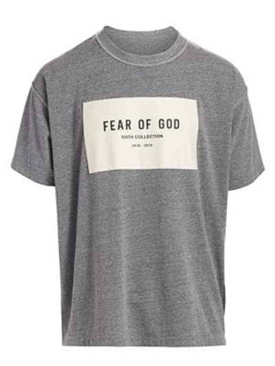 Shop Fear Of God Sixth Collection Logo T-shirt In Heather Grey