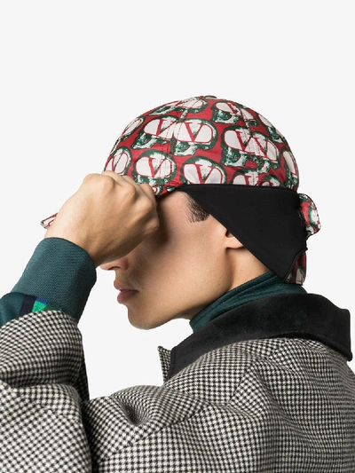 Shop Valentino X Undercover Multicoloured Fold-up Cap In Red