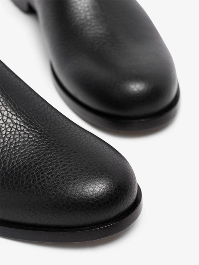 Shop Valentino Black Garavani Leather Chelsea Boots