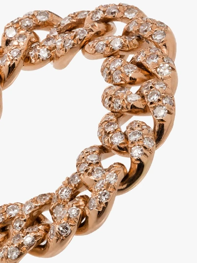 Shay 18k Rose Gold Mini Link Diamond Ring In Metallic