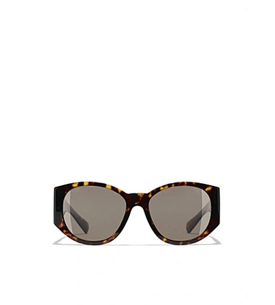 Buy Chanel oval in brown  Sunglasses at Vite EnVogue