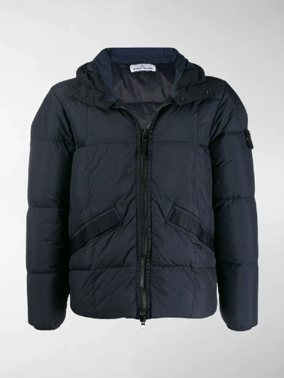 Shop Stone Island - Man - Carry Over Down Jacket In Blue
