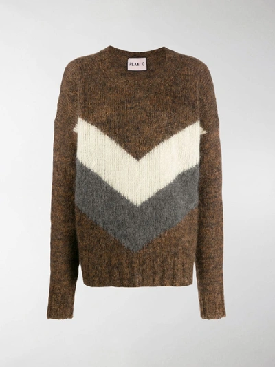 Shop Plan C Chevron Jumper In Brown