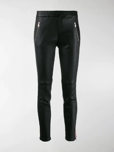 Shop Alexander Mcqueen Side Stripe Skinny Trousers In Black