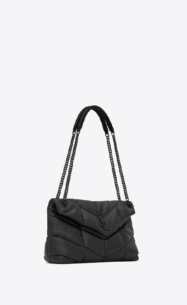Saint Laurent Loulou Puffer Small Bag In Quilted Lambskin In Black ...