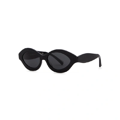 Shop Alain Mikli N°862 Black Oval-frame Sunglasses