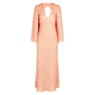 Shop Rixo London Nadia Floral-print Silk-blend Midi Dress