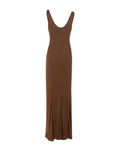 Shop Atos Lombardini Long Dress In Cocoa