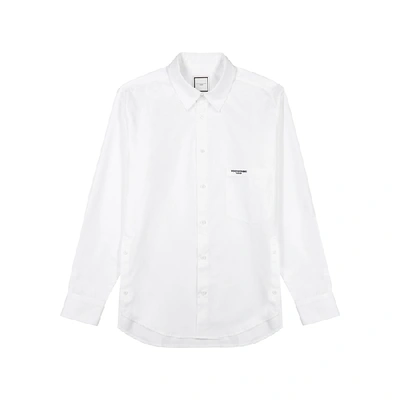 Shop Wooyoungmi White Logo-embroidered Cotton Shirt