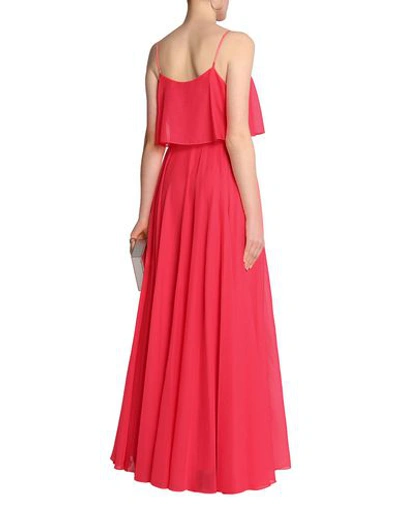 Shop Halston Heritage Long Dresses In Coral
