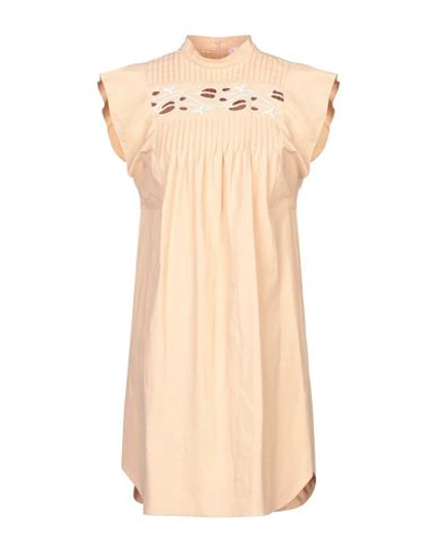 Shop Chloé Short Dresses In Apricot