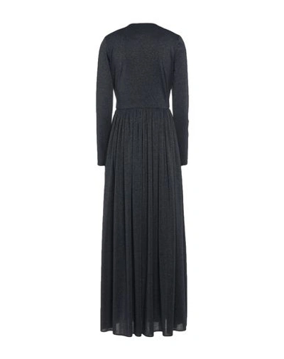 Shop Atos Lombardini Long Dresses In Dark Blue