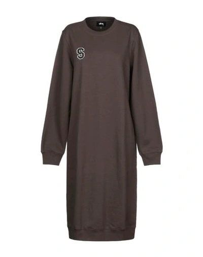 Shop Stussy Knee-length Dress In Steel Grey