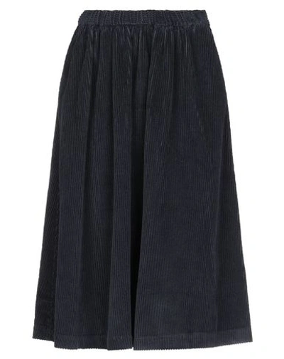 American Vintage Ibizoo Cotton-blend Corduroy Midi Skirt In Dark Blue |  ModeSens