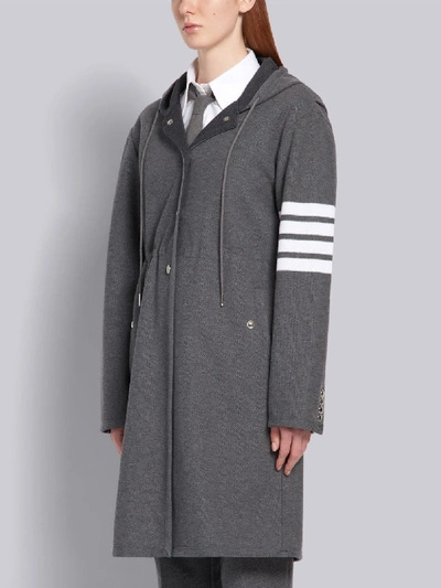 Shop Thom Browne 4-bar Tech Piqué Sport Parka Coat In Grey