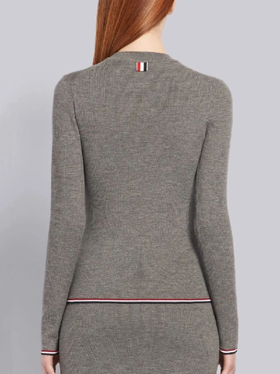 Shop Thom Browne Rwb-trim Long-sleeve Jumper In Grey