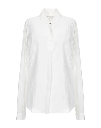 Shop Anthony Vaccarello Solid Color Shirts & Blouses In Ivory