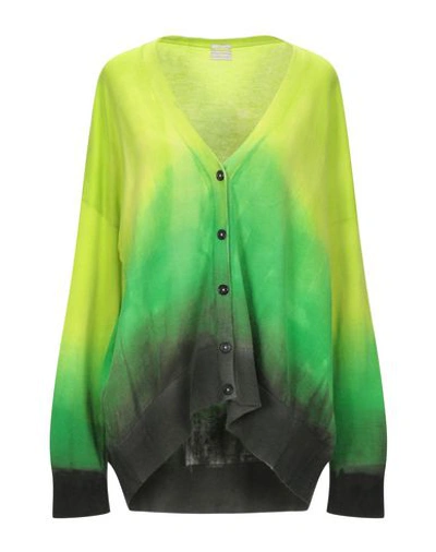 Shop Massimo Alba Woman Cardigan Acid Green Size L Cotton, Cashmere