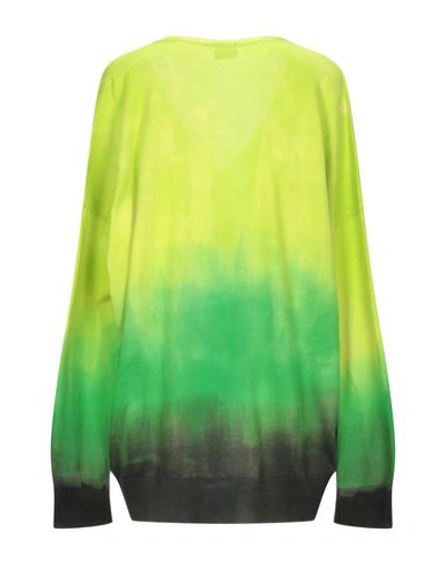 Shop Massimo Alba Woman Cardigan Acid Green Size L Cotton, Cashmere