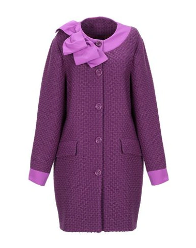 Shop Boutique Moschino Coat In Purple