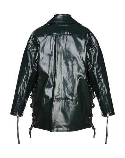 Shop Mm6 Maison Margiela Biker Jacket In Dark Green